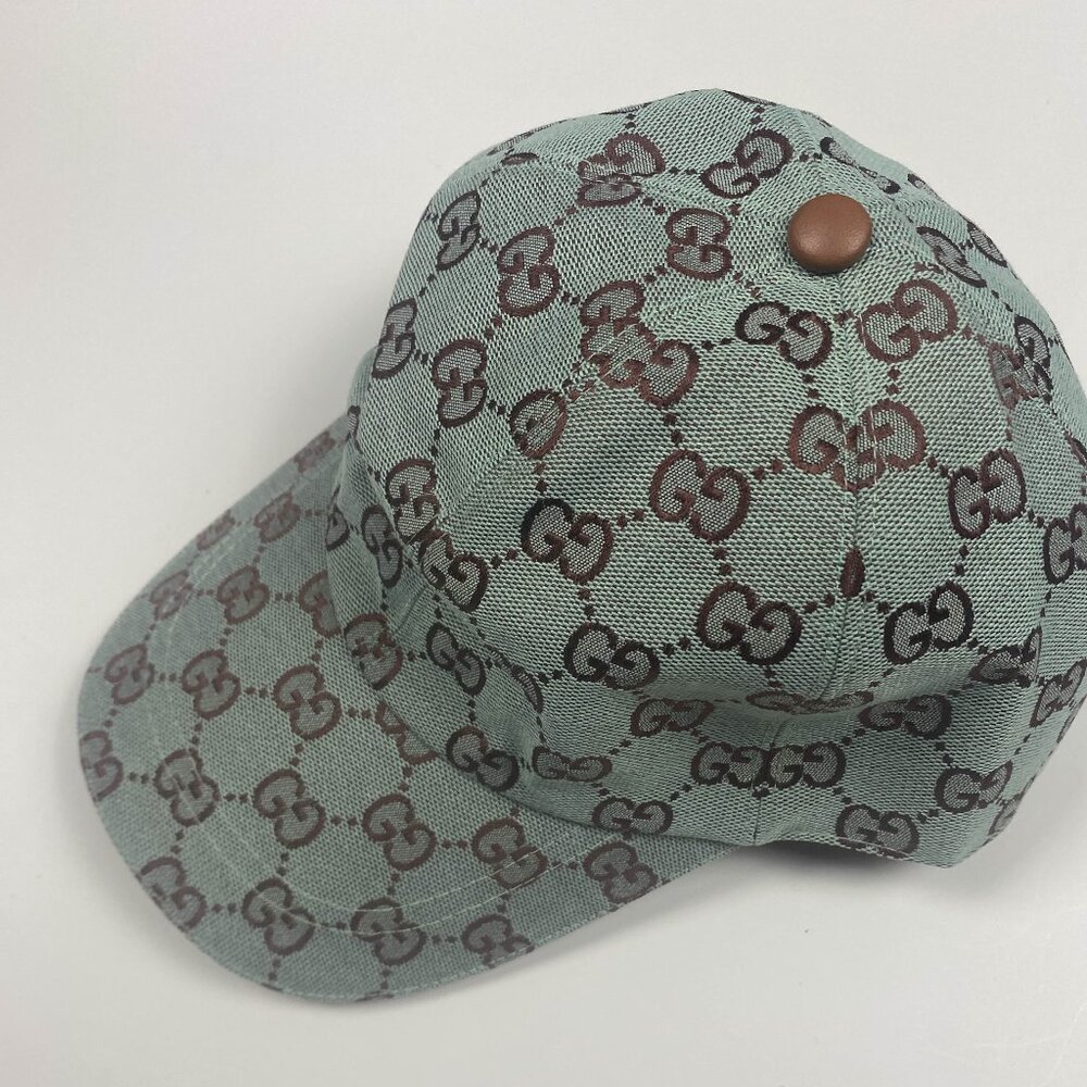 Gucci Green and Brown Monogram Hat